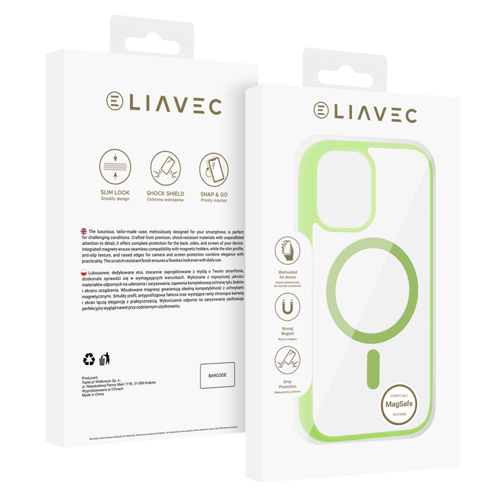 Etui Liavec Soft Case MagSafe do zielony Apple iPhone 17 / 7