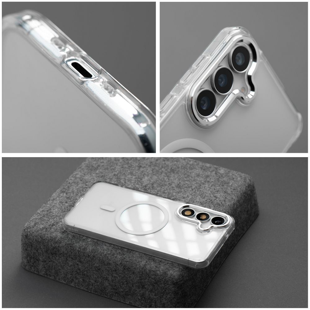 Etui na ty� MagSafe przezroczyste z os�on� aparatu Frame Clear Hybrid Mag Cover Samsung Galaxy A17 / 5