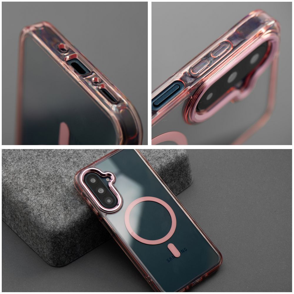 Etui na ty� MagSafe przezroczyste z os�on� aparatu Frame Clear Hybrid Mag Cover Samsung Galaxy A17 / 5