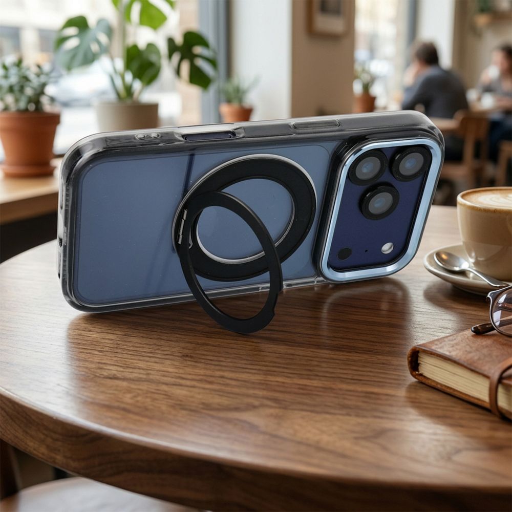 Etui na ty� MagSafe przezroczyste z podstawk� Frame Circle Stand Apple iPhone 17 / 3