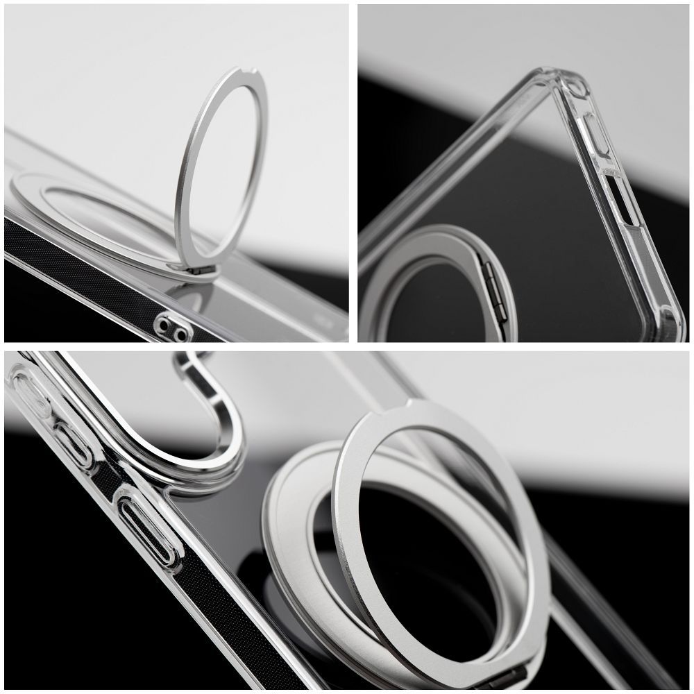 Etui na ty� MagSafe przezroczyste z podstawk� Frame Circle Stand Samsung Galaxy A17 / 7