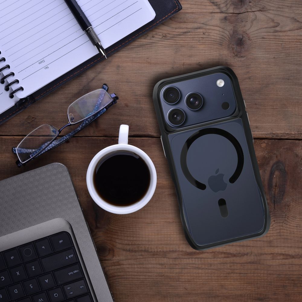 Etui na tył MagSafe silikonowe z ramką czarny Apple iPhone 16 Pro Max / 4 Etui na tył MagSafe silikonowe z ramką czarny Apple iPhone 16 Pro Max / 4