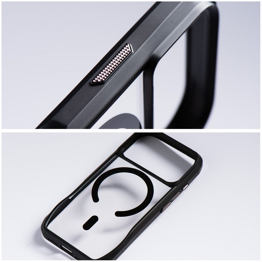 Etui na tył MagSafe silikonowe z ramką czarny Apple iPhone 17 Pro Max / 7 Etui na tył MagSafe silikonowe z ramką czarny Apple iPhone 17 Pro Max / 7
