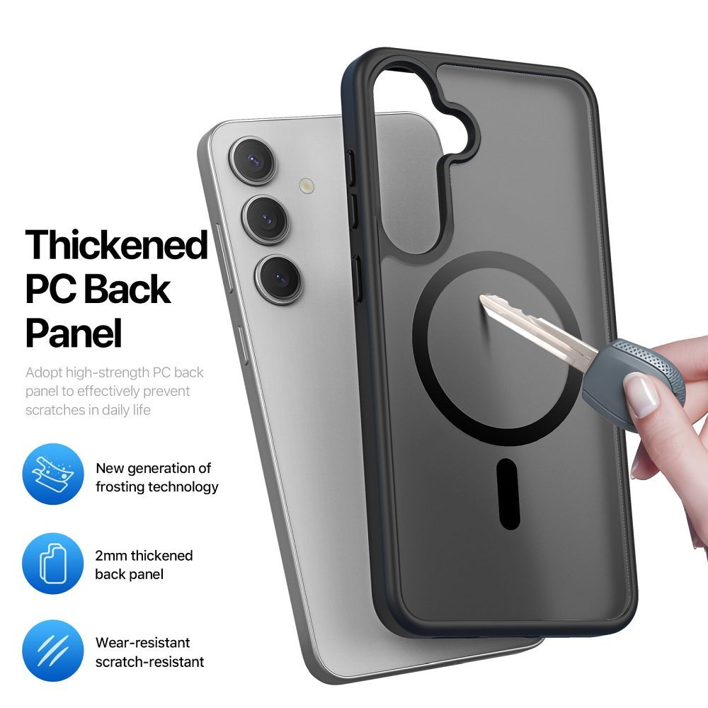 Etui na tył MagSafe z funkcją podstawki i ringiem czarny Samsung Galaxy S25 Plus / 2 Etui na tył MagSafe z funkcją podstawki i ringiem czarny Samsung Galaxy S25 Plus / 2