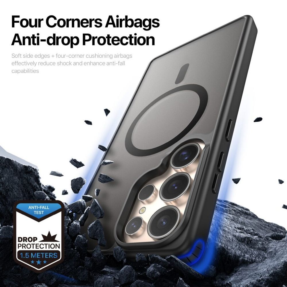 Etui na ty� MagSafe z funkcj� podstawki i ringiem czarny Samsung Galaxy S25 Ultra / 3