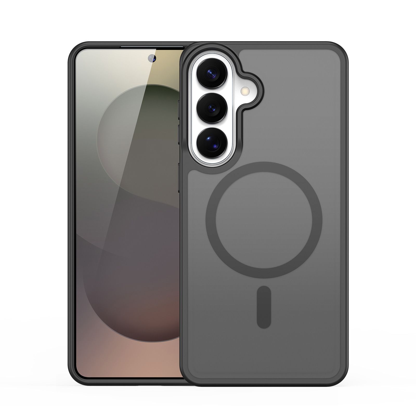 Etui na ty� MagSafe z funkcj� podstawki i ringiem czarny Samsung Galaxy S26 Plus