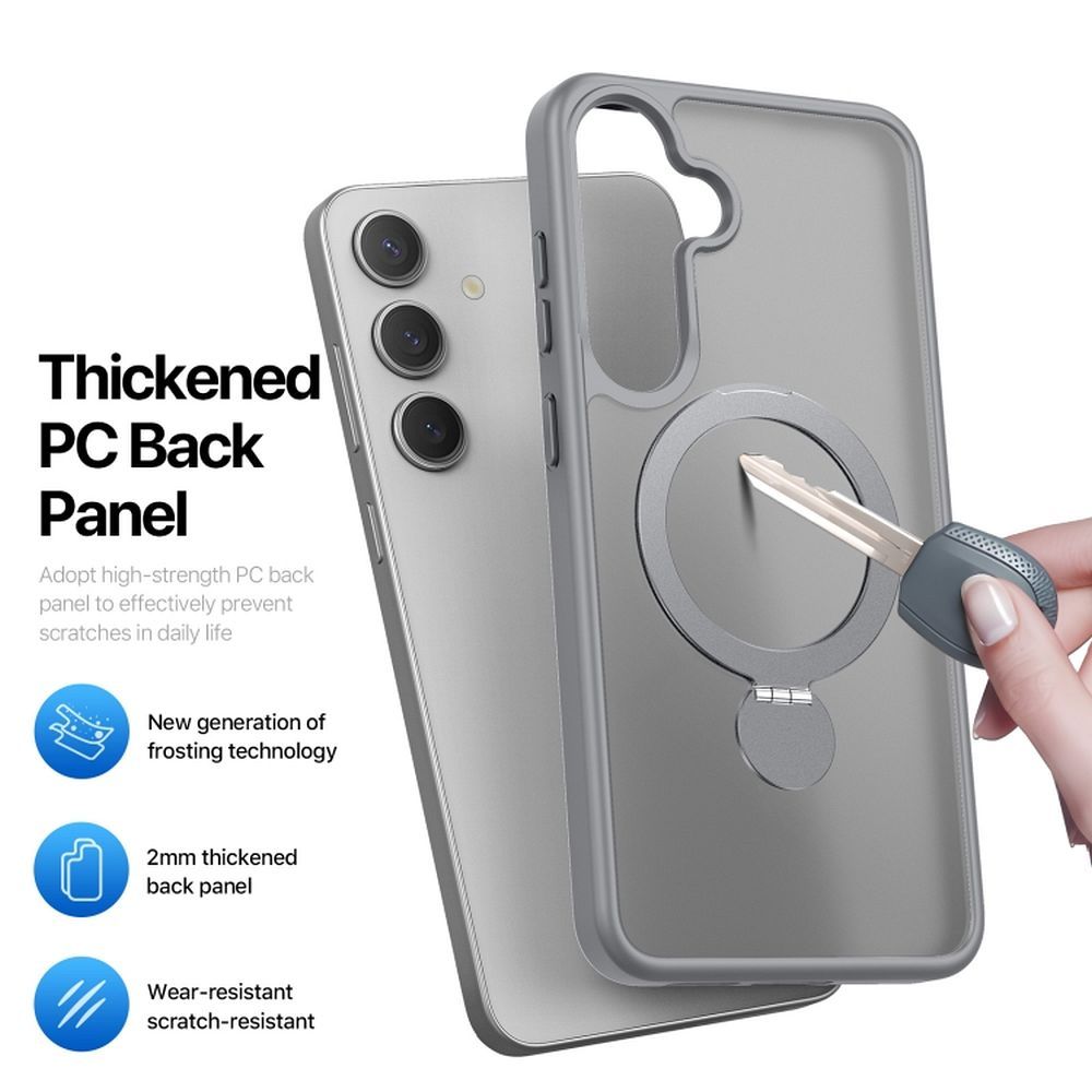 Etui na tył MagSafe z funkcją podstawki i ringiem szary Samsung Galaxy S25 Plus / 4 Etui na tył MagSafe z funkcją podstawki i ringiem szary Samsung Galaxy S25 Plus / 4