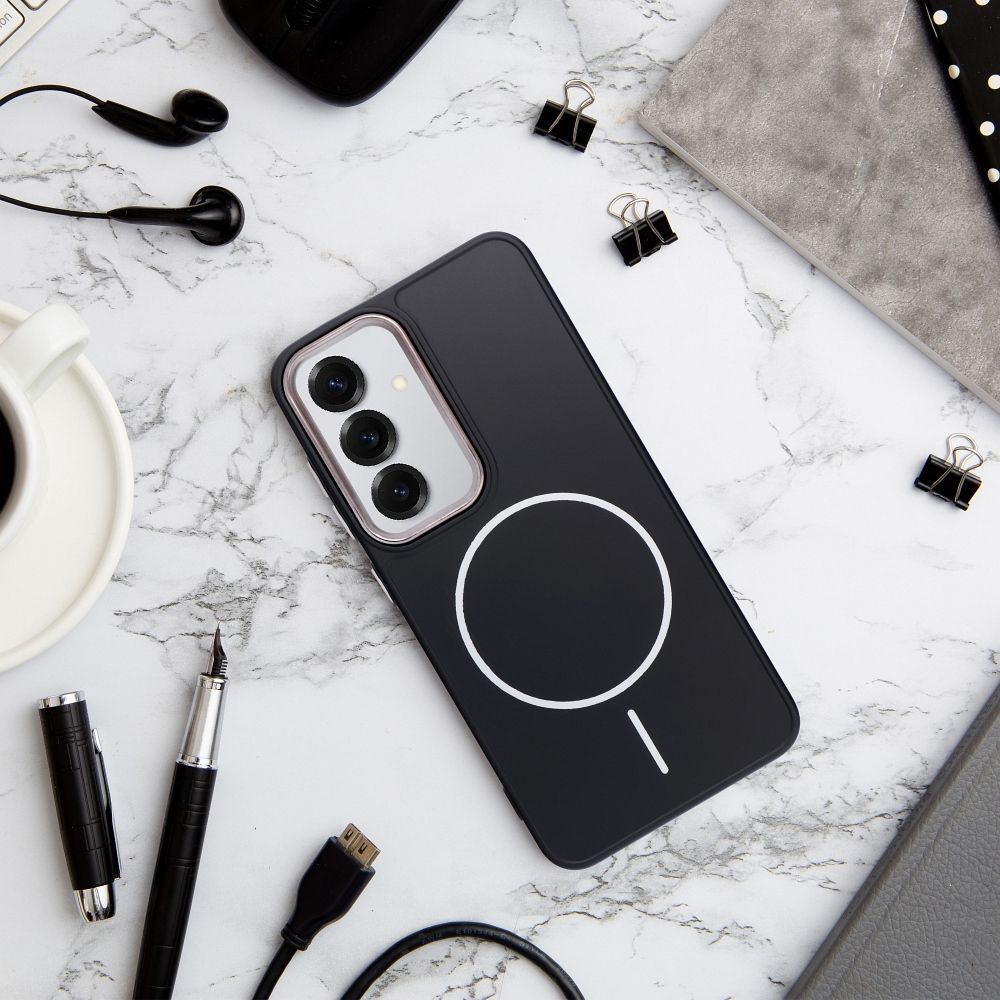 Etui na ty� MagSafe z os�on� aparatu silikonowe Frame Mag Cover Samsung Galaxy A27 5G / 4