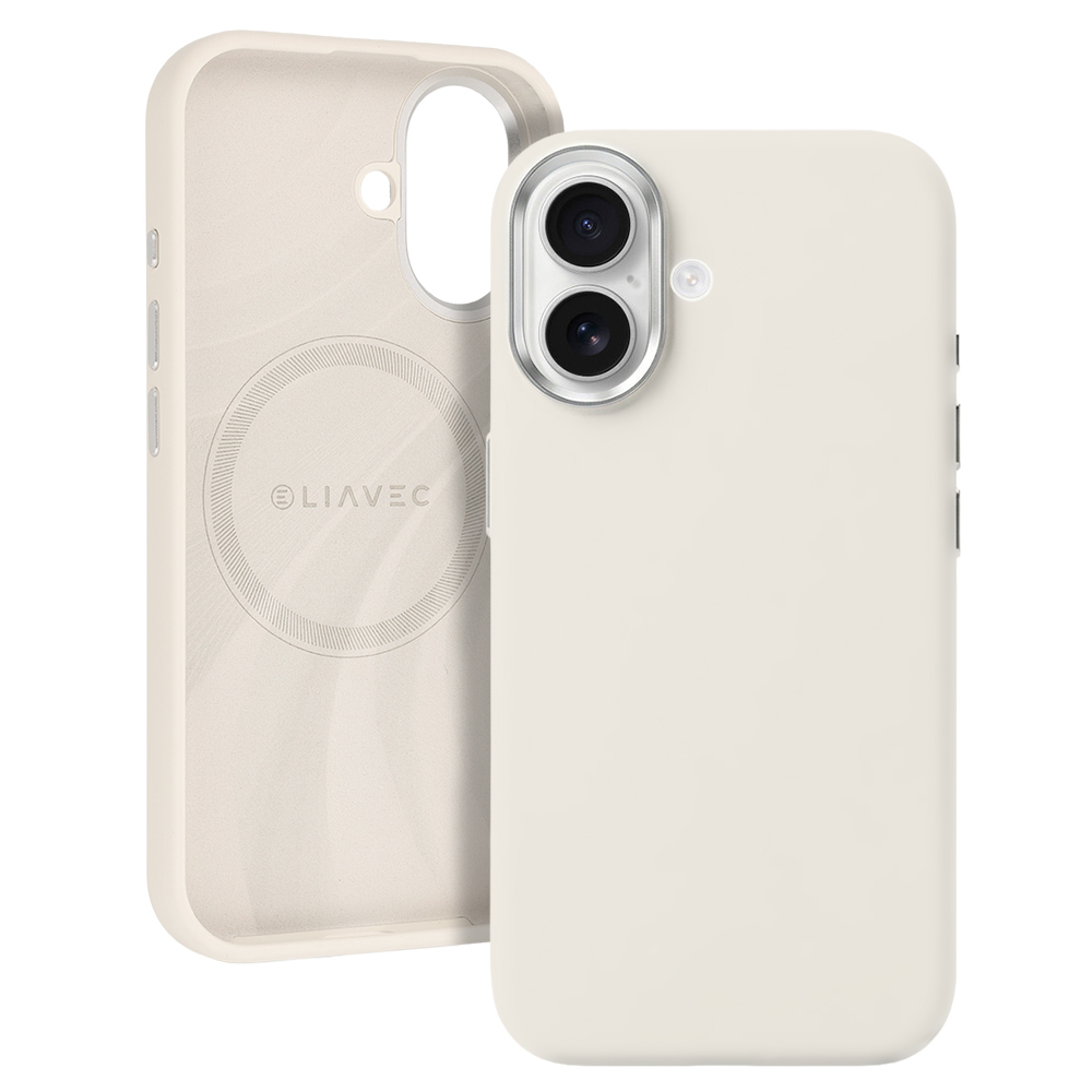 Etui na tył MagSafe z osłoną aparatu silikonowe Liavec Silky beżowy Apple iPhone 17 Etui na tył MagSafe z osłoną aparatu silikonowe Liavec Silky beżowy Apple iPhone 17
