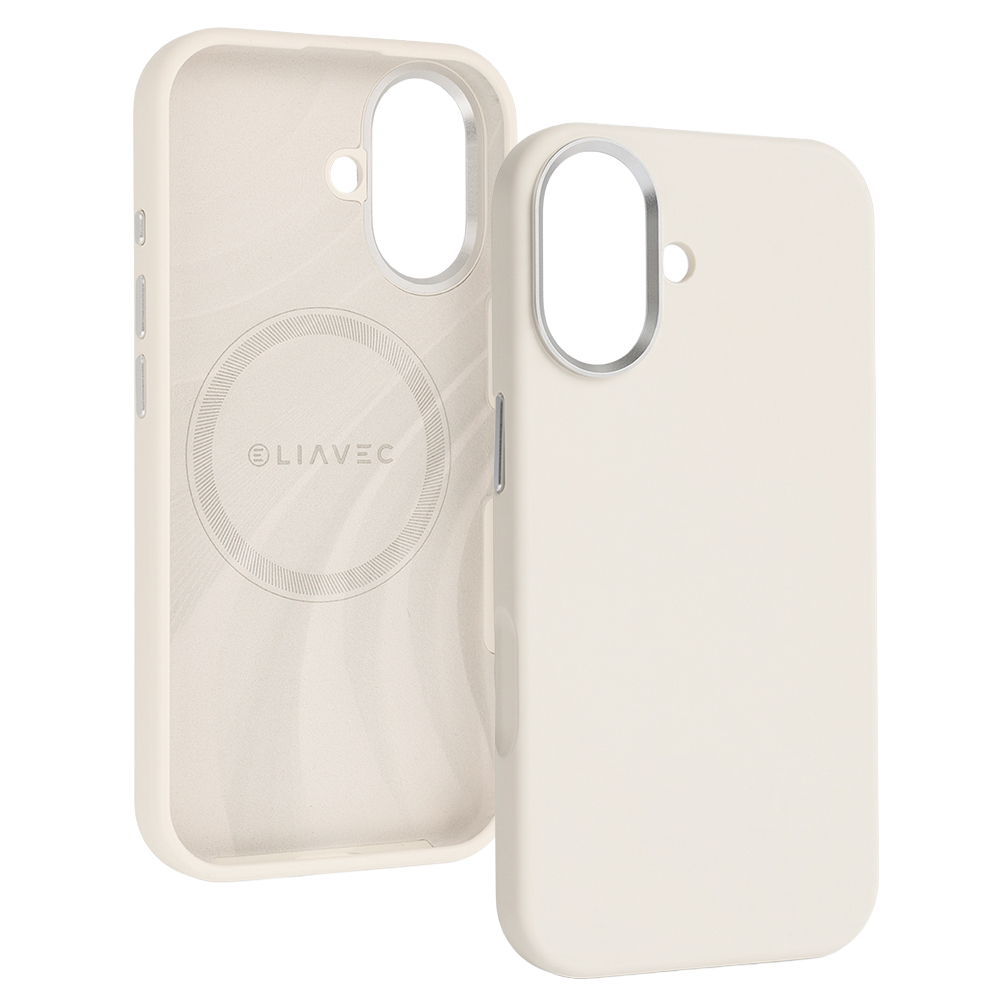 Etui na tył MagSafe z osłoną aparatu silikonowe Liavec Silky beżowy Apple iPhone 17 / 2 Etui na tył MagSafe z osłoną aparatu silikonowe Liavec Silky beżowy Apple iPhone 17 / 2