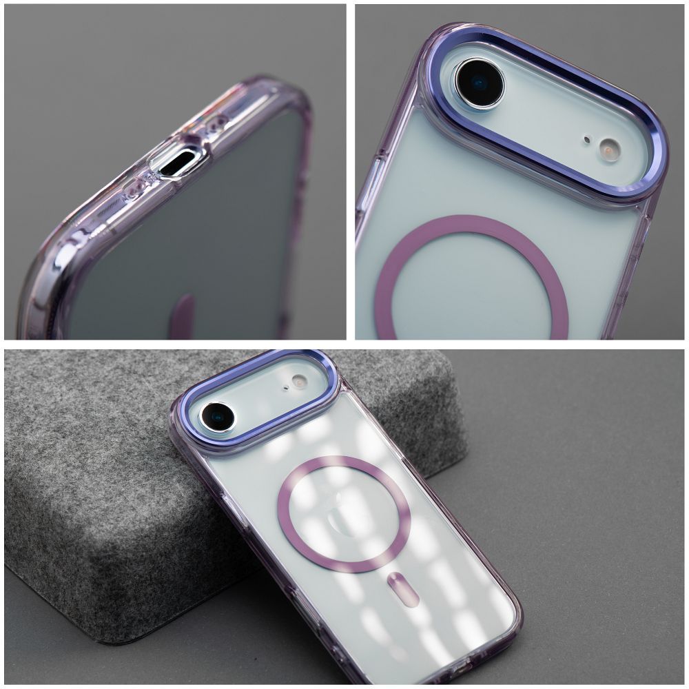 Etui na tył z MagSafe przezroczyste z ramką fioletowy Apple iPhone 17 Pro / 5 Etui na tył z MagSafe przezroczyste z ramką fioletowy Apple iPhone 17 Pro / 5
