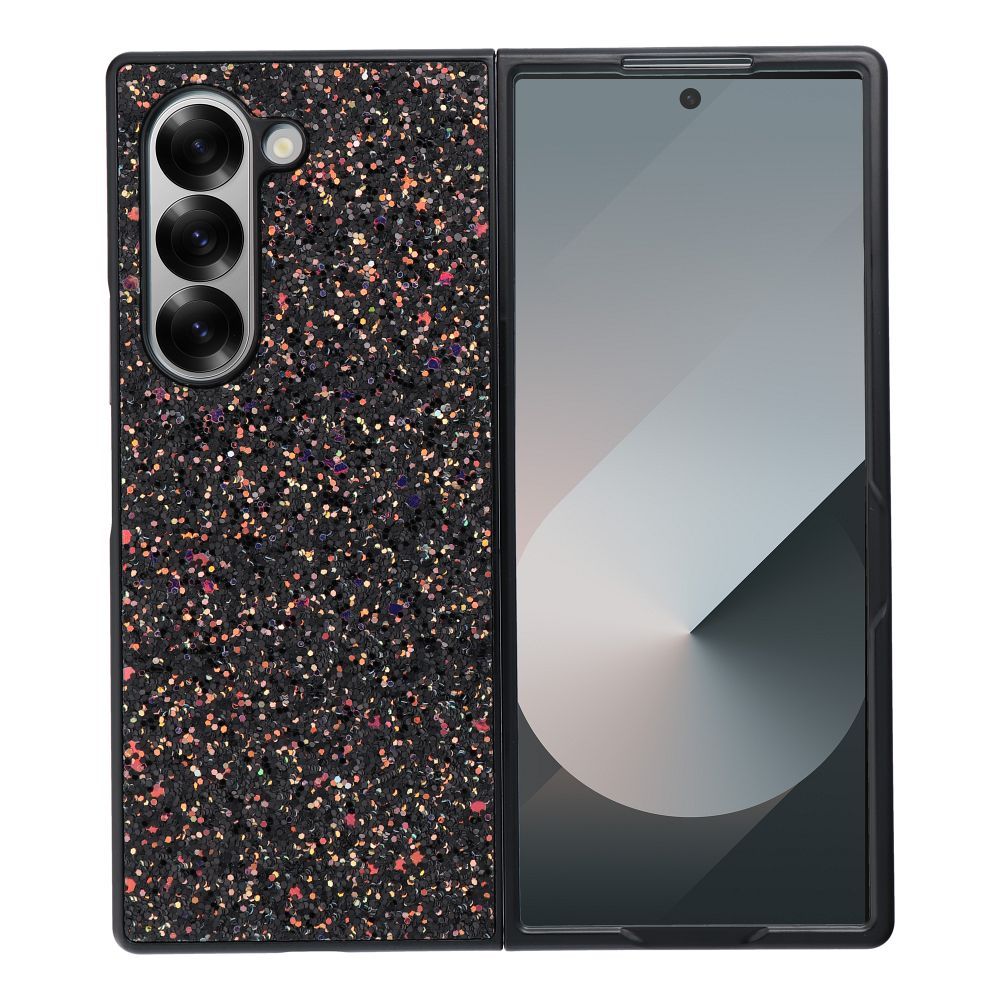 Etui na ty� z os�on� aparatu silikonowe brokatowe czarny Samsung Galaxy Z Fold 6