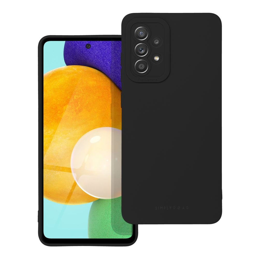 Etui na tył z osłoną aparatu silikonowe matowe czarny Samsung Galaxy A52 Etui na tył z osłoną aparatu silikonowe matowe czarny Samsung Galaxy A52