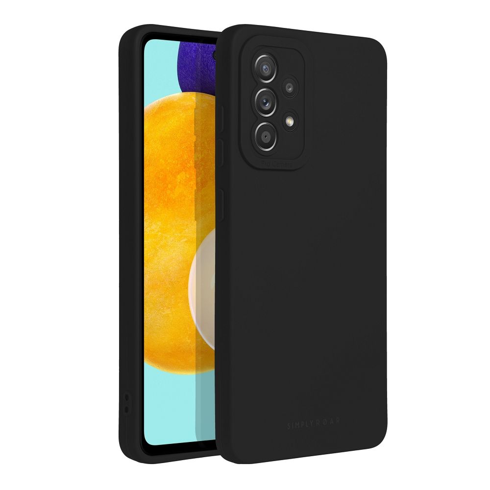 Etui na tył z osłoną aparatu silikonowe matowe czarny Samsung Galaxy A52 / 2 Etui na tył z osłoną aparatu silikonowe matowe czarny Samsung Galaxy A52 / 2