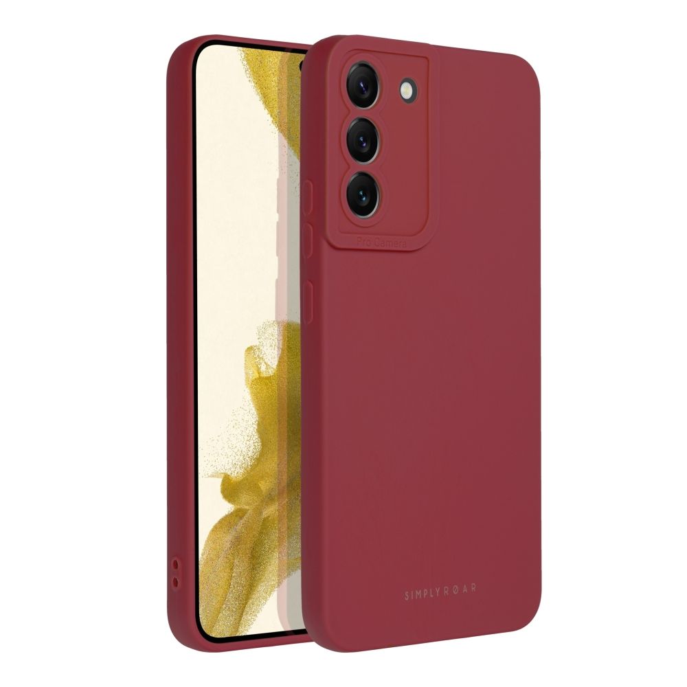Etui na ty� z os�on� aparatu silikonowe matowe czerwony Samsung A16 / 2