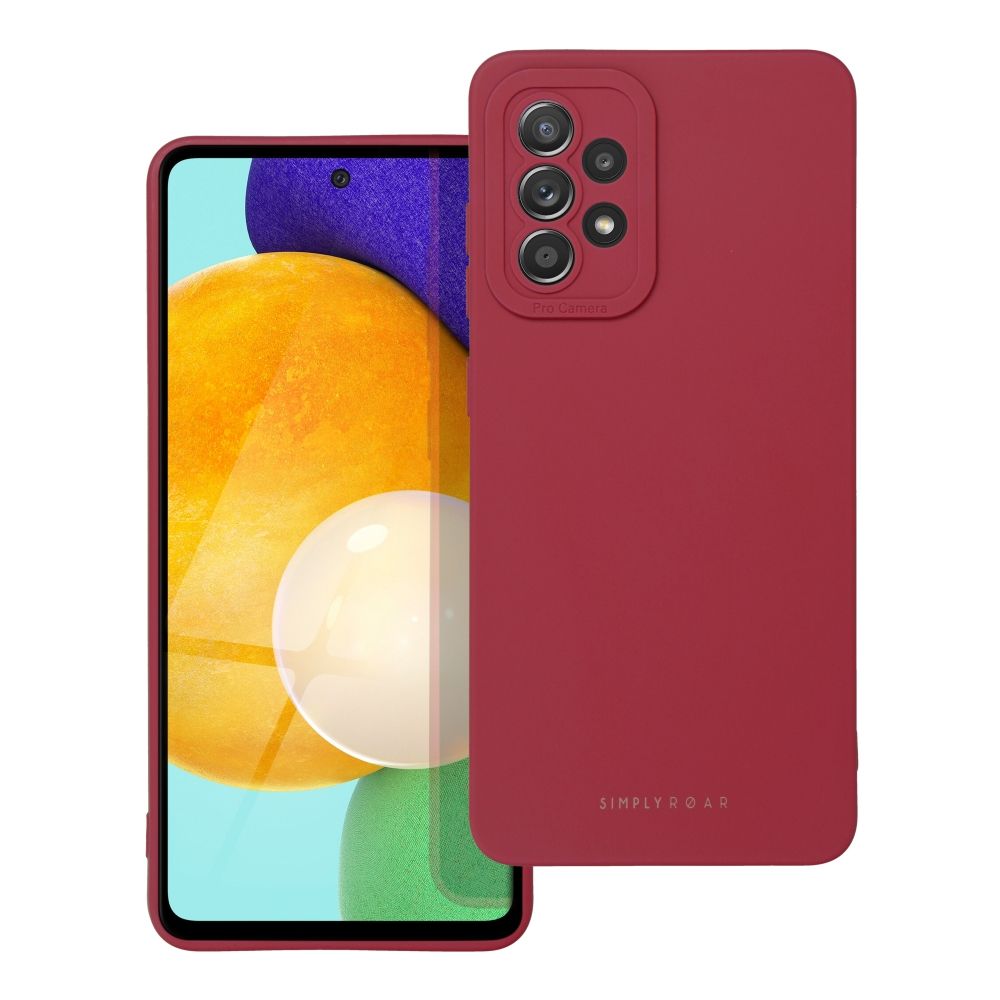 Etui na tył z osłoną aparatu silikonowe matowe czerwony Samsung Galaxy A52 Etui na tył z osłoną aparatu silikonowe matowe czerwony Samsung Galaxy A52