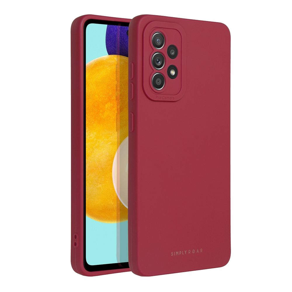 Etui na tył z osłoną aparatu silikonowe matowe czerwony Samsung Galaxy A52 / 2 Etui na tył z osłoną aparatu silikonowe matowe czerwony Samsung Galaxy A52 / 2
