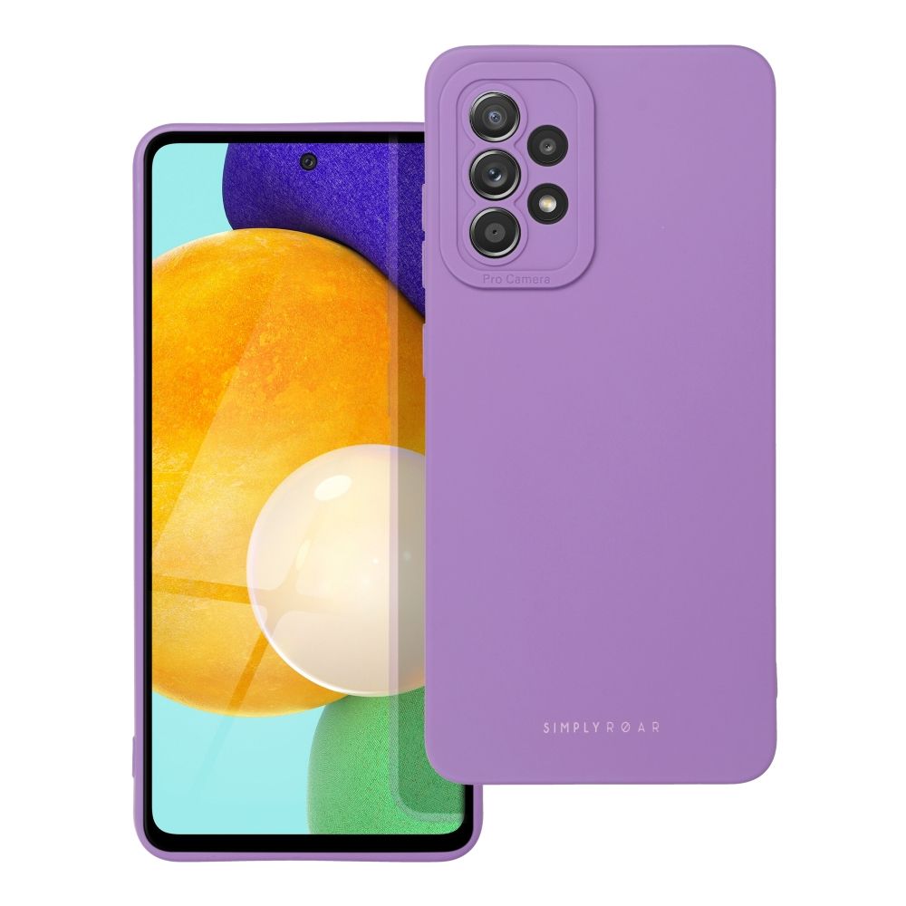 Etui na tył z osłoną aparatu silikonowe matowe fioletowy Samsung Galaxy A52 Etui na tył z osłoną aparatu silikonowe matowe fioletowy Samsung Galaxy A52