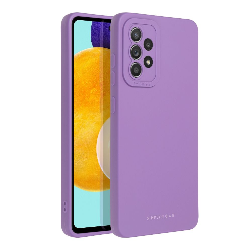 Etui na tył z osłoną aparatu silikonowe matowe fioletowy Samsung Galaxy A52 / 2 Etui na tył z osłoną aparatu silikonowe matowe fioletowy Samsung Galaxy A52 / 2