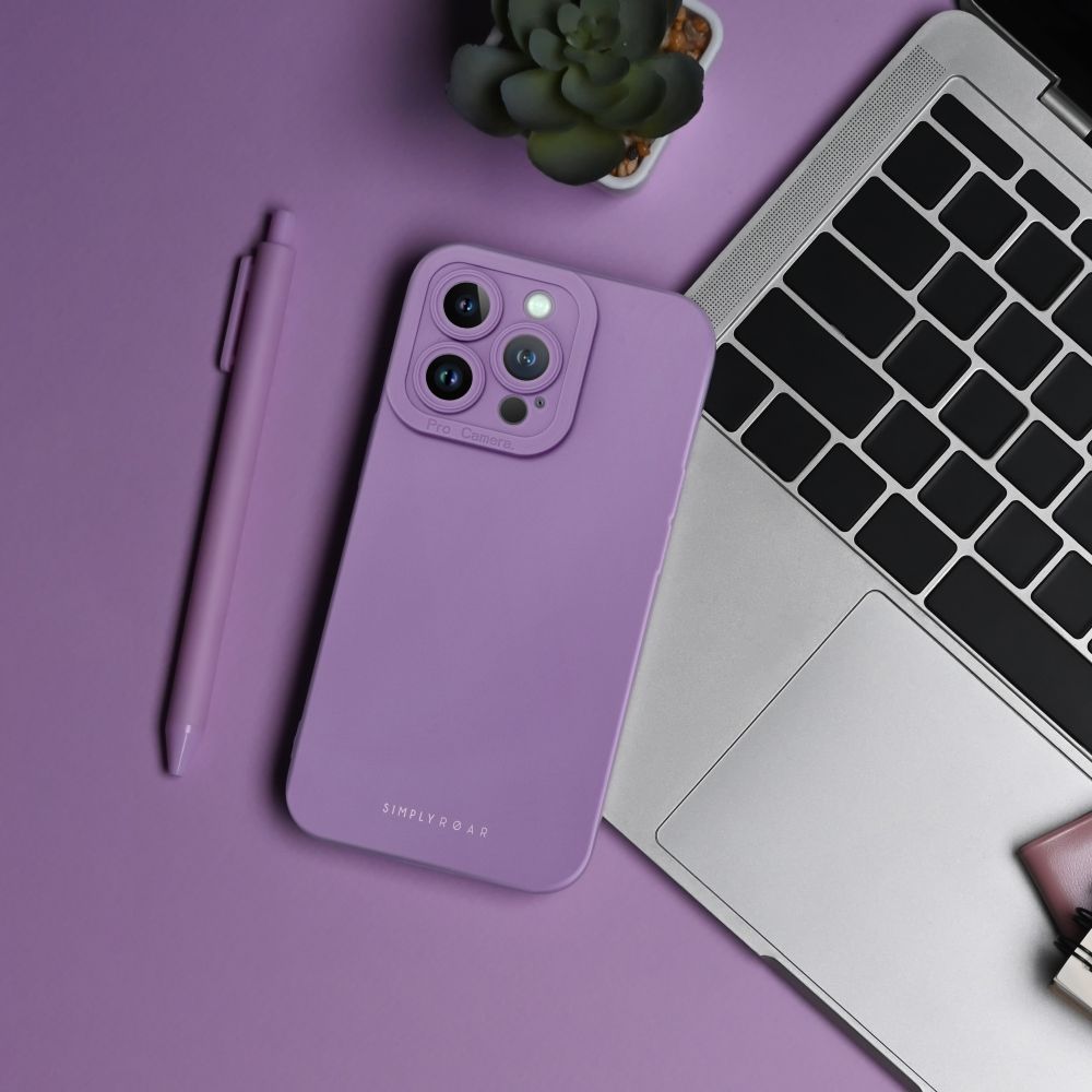 Etui na tył z osłoną aparatu silikonowe matowe fioletowy Samsung Galaxy A52 / 4 Etui na tył z osłoną aparatu silikonowe matowe fioletowy Samsung Galaxy A52 / 4
