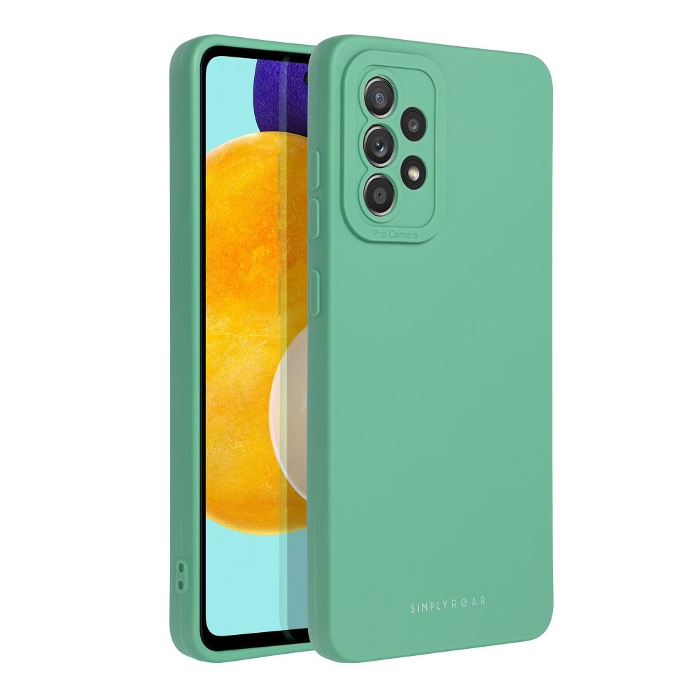 Etui na ty� z os�on� aparatu silikonowe matowe zielony Samsung Galaxy A52 / 2