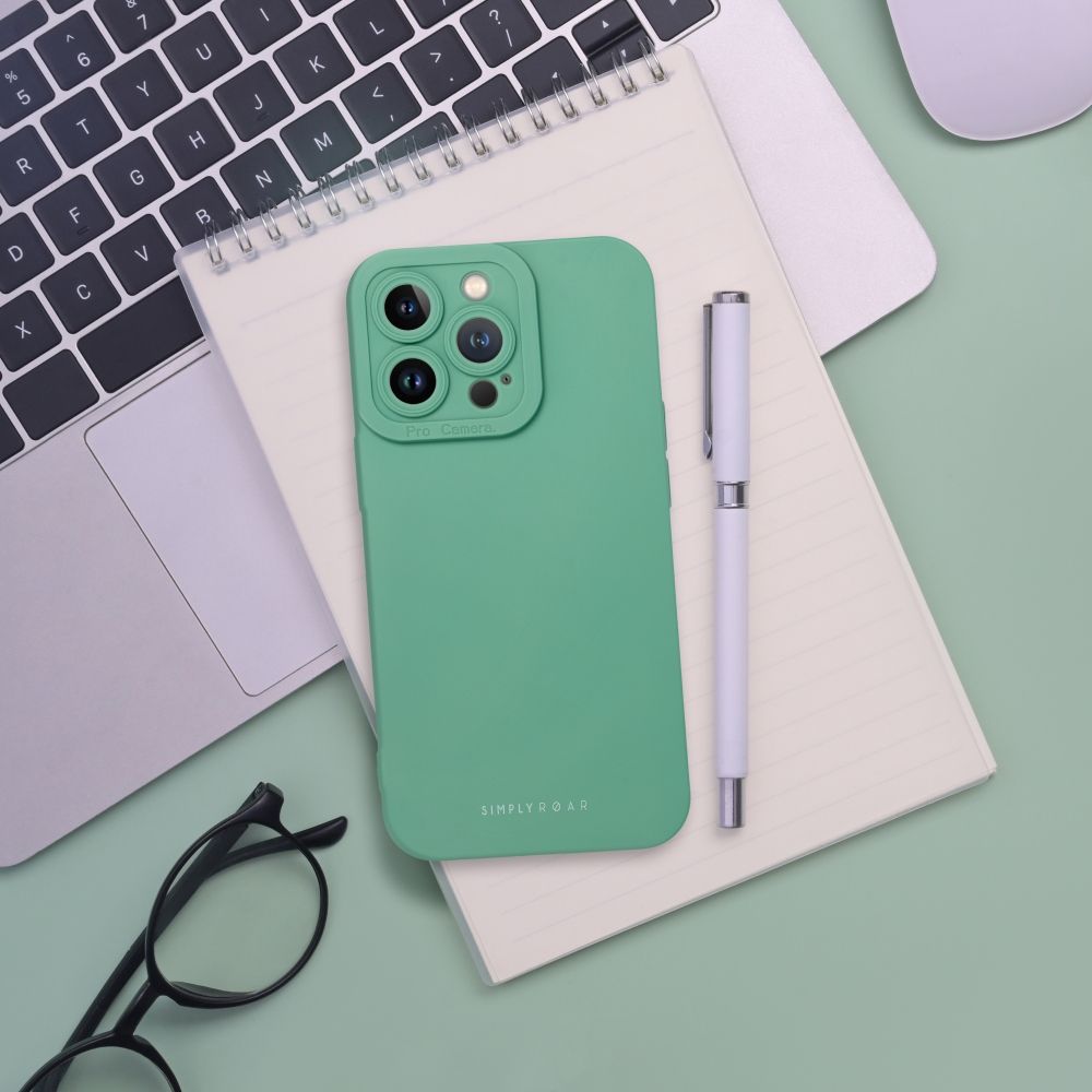 Etui na ty� z os�on� aparatu silikonowe matowe zielony Samsung Galaxy A52 / 4