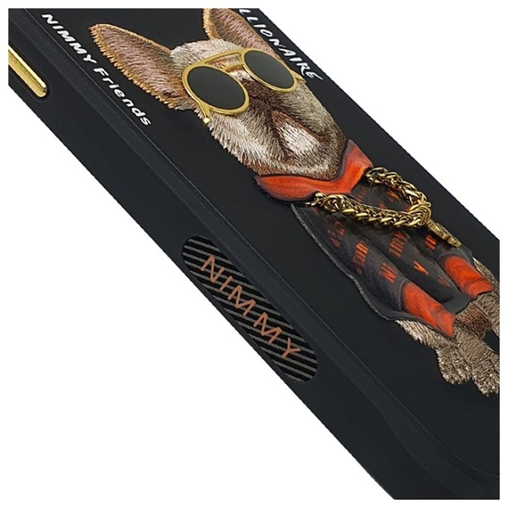 Etui na tył z osłoną aparatu silikonowe z nadrukiem czarny Apple iPhone 15 Pro Max / 5 Etui na tył z osłoną aparatu silikonowe z nadrukiem czarny Apple iPhone 15 Pro Max / 5