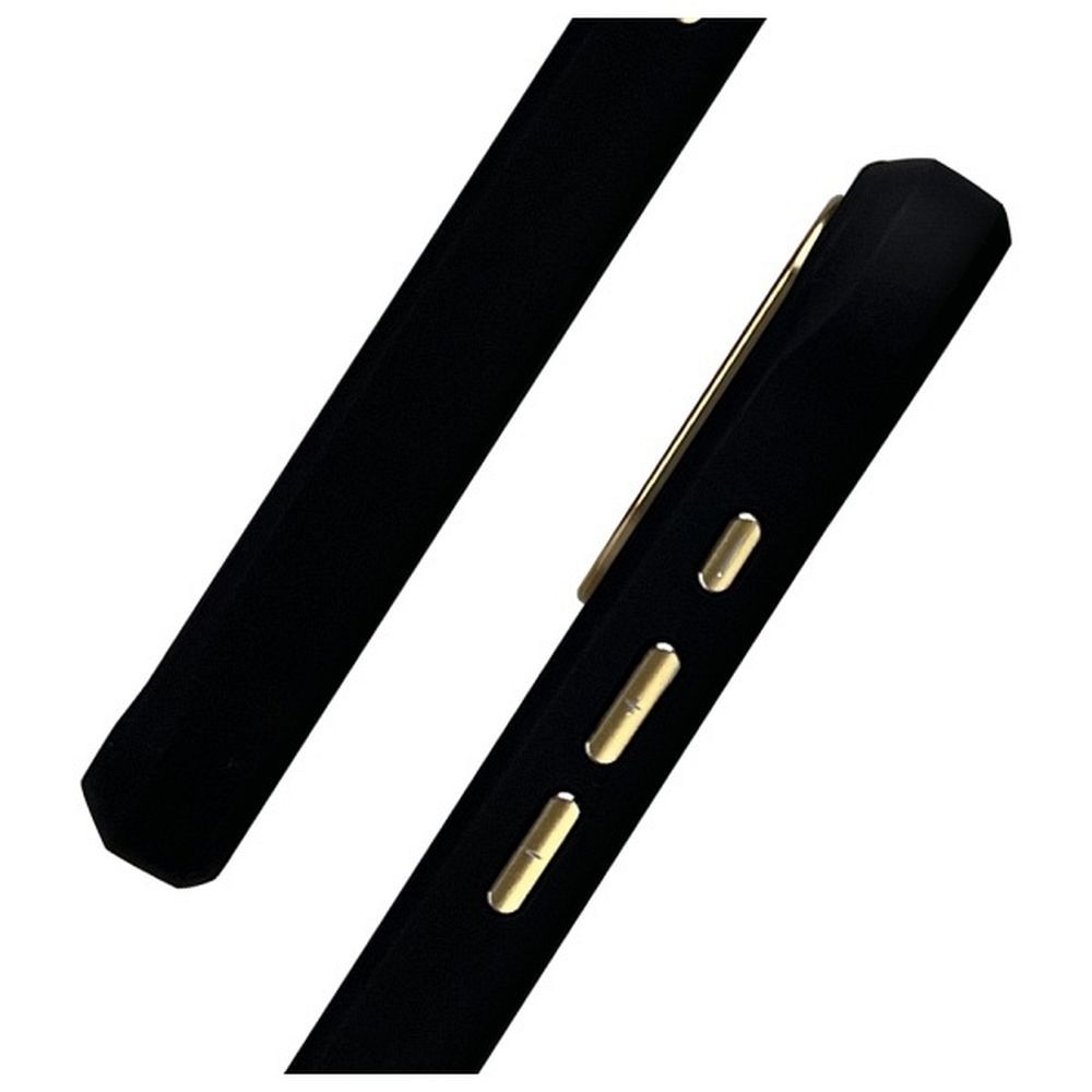 Etui na ty� z os�on� aparatu silikonowe z nadrukiem czarny Apple iPhone 16 Pro / 5