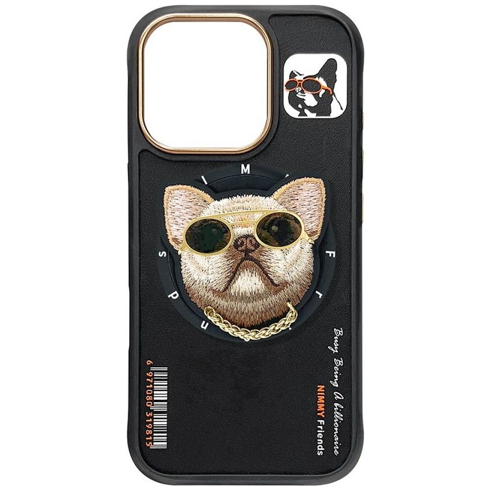 Etui na tył z osłoną aparatu silikonowe z nadrukiem czarny Apple iPhone 16 Pro / 6 Etui na tył z osłoną aparatu silikonowe z nadrukiem czarny Apple iPhone 16 Pro / 6