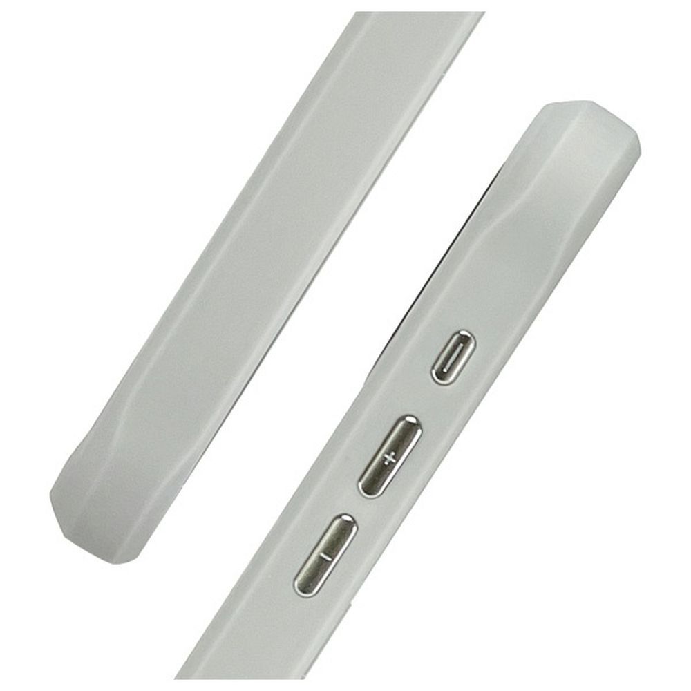 Etui na ty� z os�on� aparatu silikonowe z nadrukiem szary Apple iPhone 15 Pro / 5