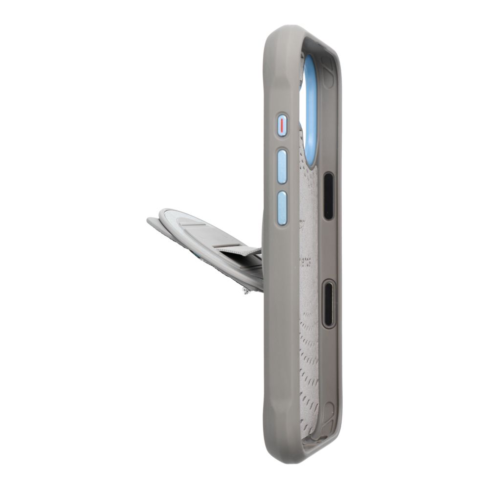 Etui na tył z osłoną aparatu silikonowe z nadrukiem szary Apple iPhone 17 / 2 Etui na tył z osłoną aparatu silikonowe z nadrukiem szary Apple iPhone 17 / 2