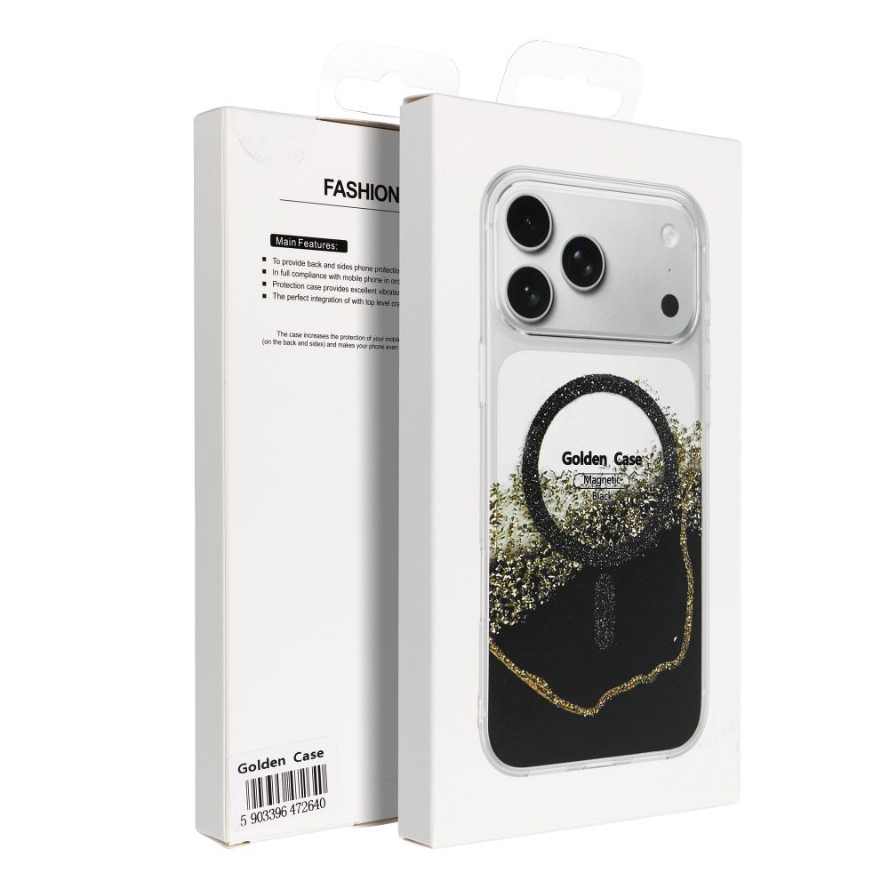 Etui nak�adka MagSafe przezroczyste z os�on� aparatu Golden zgodne z MagSafe Apple iPhone 17 / 6