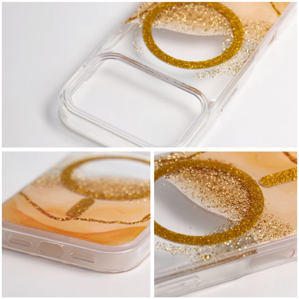 Etui nak�adka MagSafe przezroczyste z os�on� aparatu Golden zgodne z MagSafe Apple iPhone 17 / 5