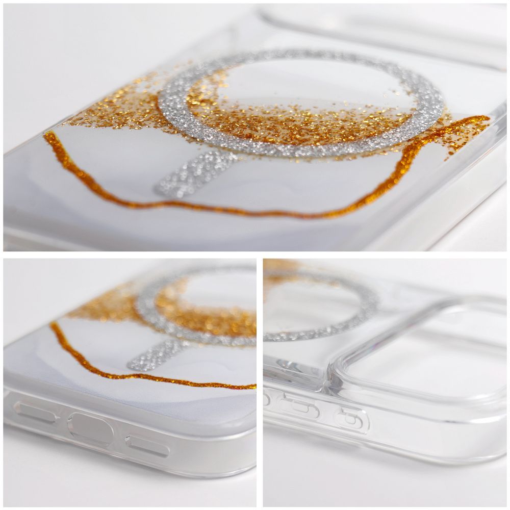 Etui nak�adka MagSafe przezroczyste z os�on� aparatu Golden zgodne z MagSafe Apple iPhone 17 / 5