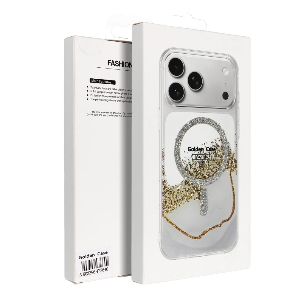 Etui nak�adka MagSafe przezroczyste z os�on� aparatu Golden zgodne z MagSafe Apple iPhone 17 / 6