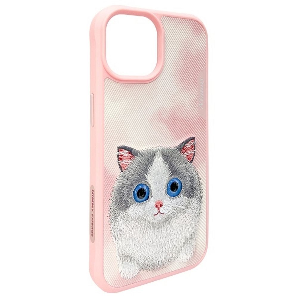 Etui nak�adka z os�on� aparatu silikonowe z nadrukiem r�owy Apple iPhone 15 / 7