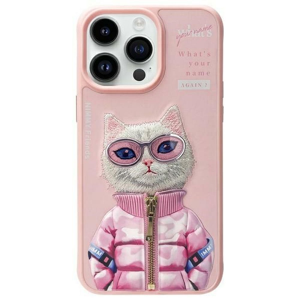 Etui nak�adka z os�on� aparatu silikonowe z nadrukiem r�owy Apple iPhone 15 Pro Max