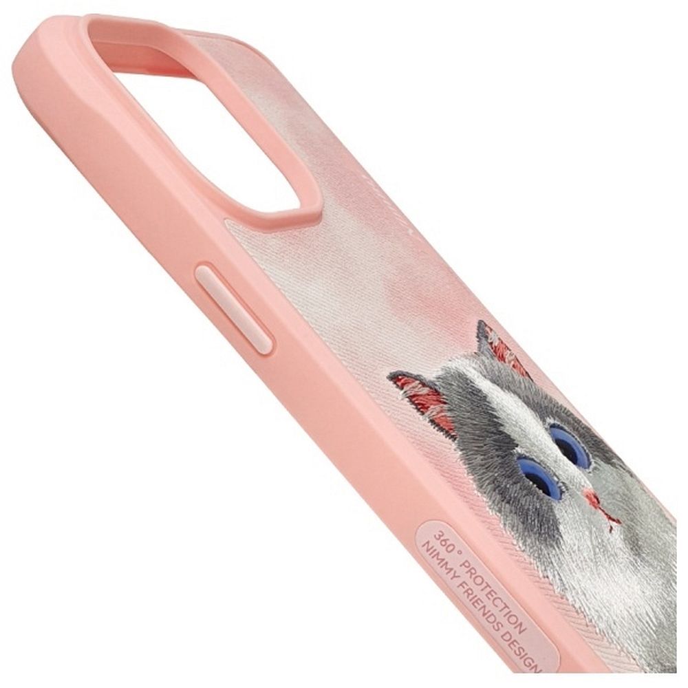 Etui nakładka z osłoną aparatu silikonowe z nadrukiem różowy Apple iPhone 15 Pro Max / 4 Etui nakładka z osłoną aparatu silikonowe z nadrukiem różowy Apple iPhone 15 Pro Max / 4