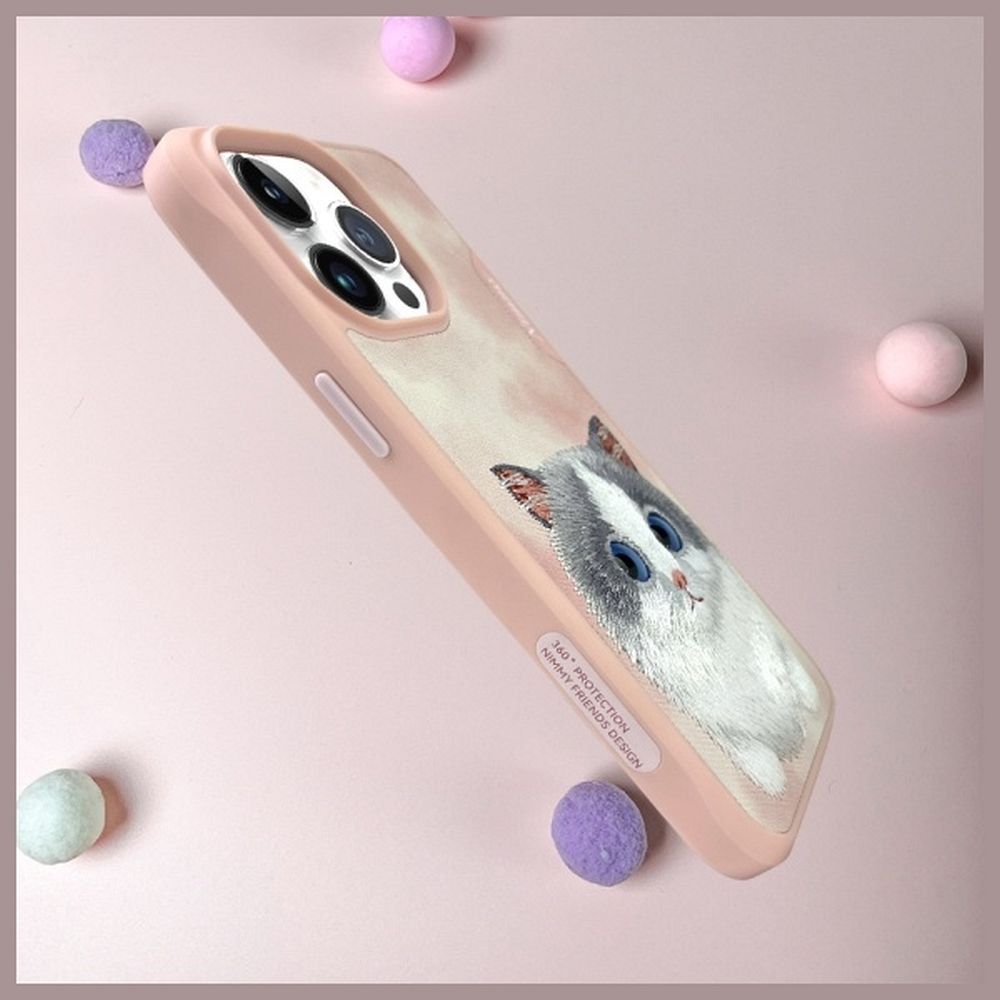 Etui nakładka z osłoną aparatu silikonowe z nadrukiem różowy Apple iPhone 15 Pro Max / 8 Etui nakładka z osłoną aparatu silikonowe z nadrukiem różowy Apple iPhone 15 Pro Max / 8