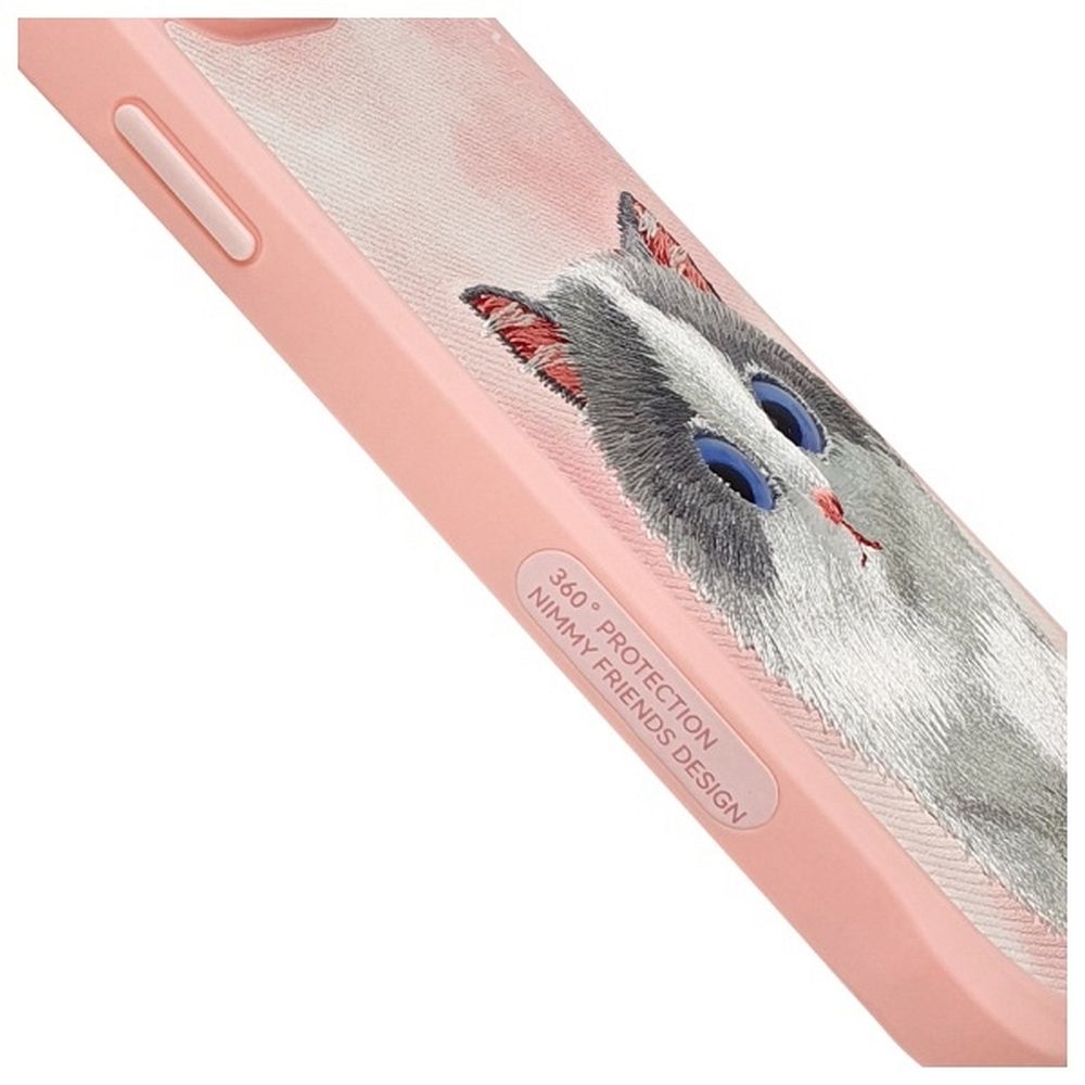Etui nak�adka z os�on� aparatu silikonowe z nadrukiem r�owy Apple iPhone 15 Pro / 7