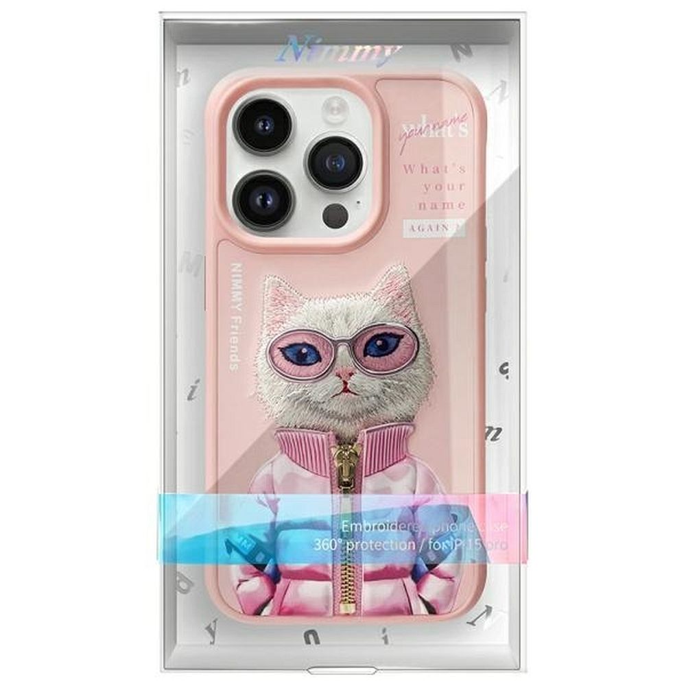 Etui nak�adka z os�on� aparatu silikonowe z nadrukiem r�owy Apple iPhone 15 Pro / 10