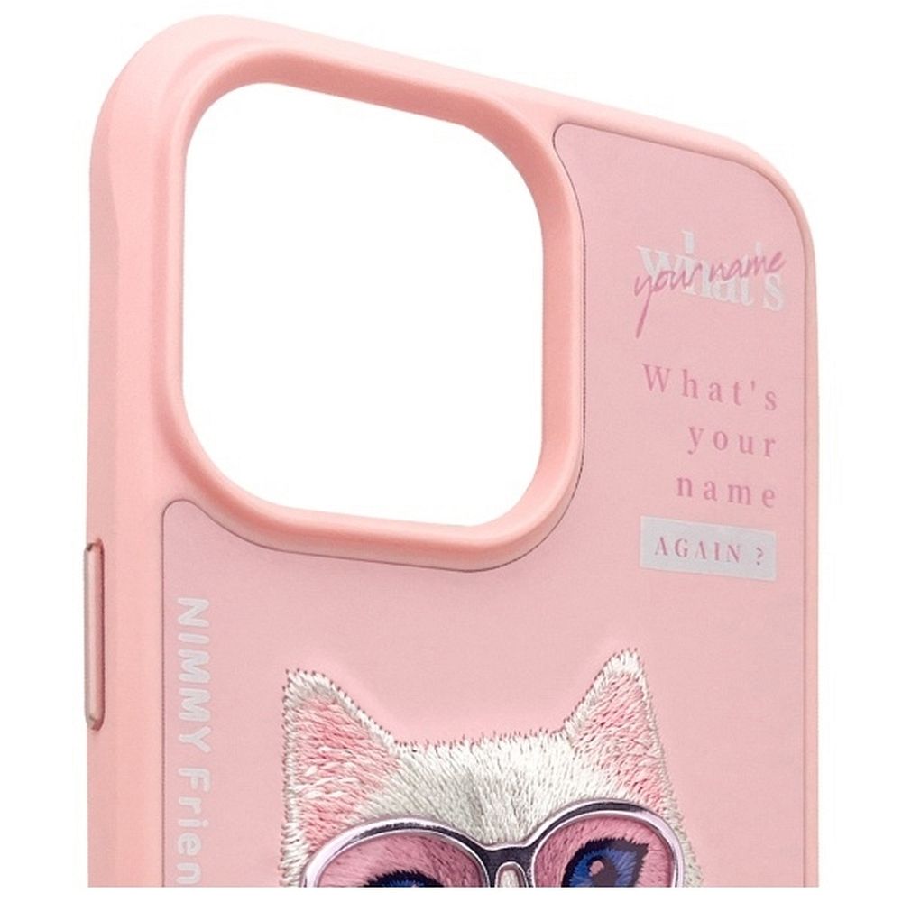 Etui nak�adka z os�on� aparatu silikonowe z nadrukiem r�owy Apple iPhone 15 Pro / 3