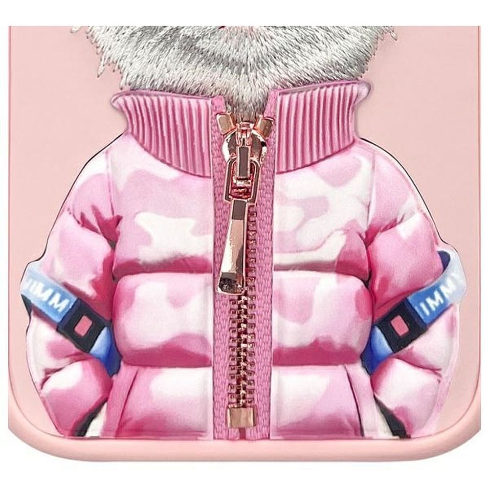 Etui nakładka z osłoną aparatu silikonowe z nadrukiem różowy Apple iPhone 16 / 9 Etui nakładka z osłoną aparatu silikonowe z nadrukiem różowy Apple iPhone 16 / 9