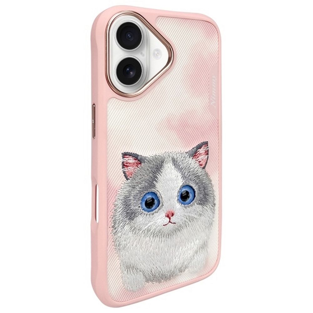 Etui nakładka z osłoną aparatu silikonowe z nadrukiem różowy Apple iPhone 16 / 11 Etui nakładka z osłoną aparatu silikonowe z nadrukiem różowy Apple iPhone 16 / 11