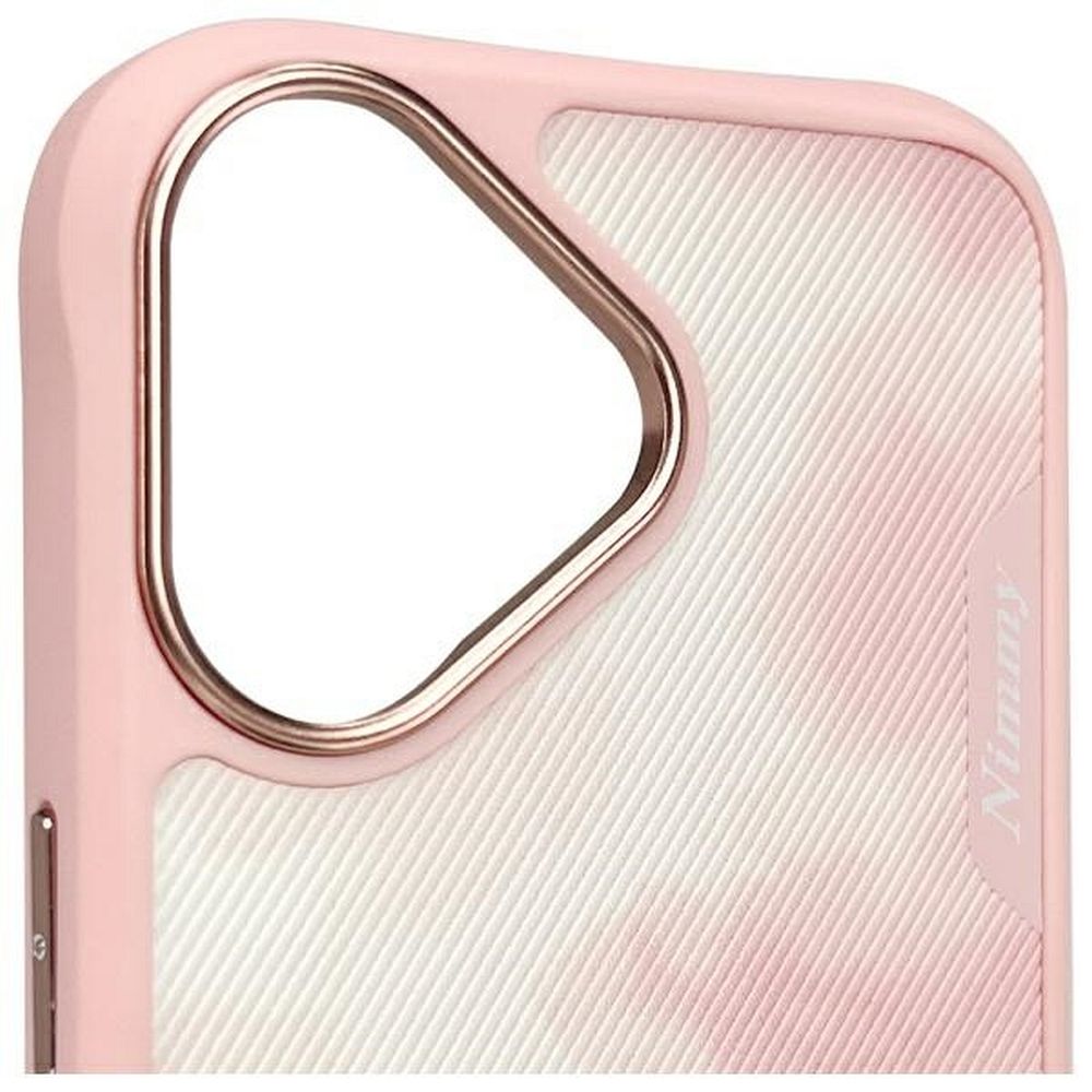 Etui nakładka z osłoną aparatu silikonowe z nadrukiem różowy Apple iPhone 16 / 8 Etui nakładka z osłoną aparatu silikonowe z nadrukiem różowy Apple iPhone 16 / 8