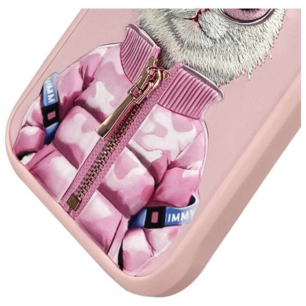 Etui nakładka z osłoną aparatu silikonowe z nadrukiem różowy Apple iPhone 16 Pro Max / 4 Etui nakładka z osłoną aparatu silikonowe z nadrukiem różowy Apple iPhone 16 Pro Max / 4