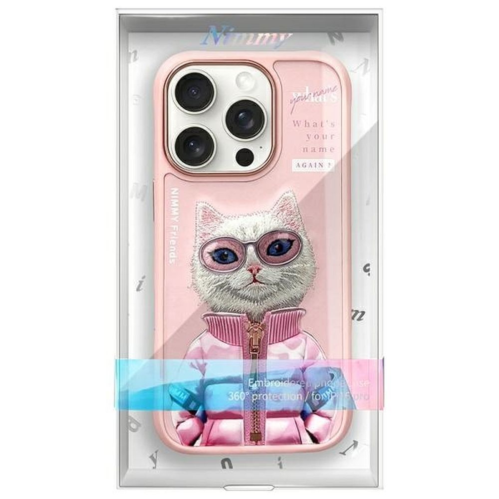 Etui nak�adka z os�on� aparatu silikonowe z nadrukiem r�owy Apple iPhone 16 Pro / 9