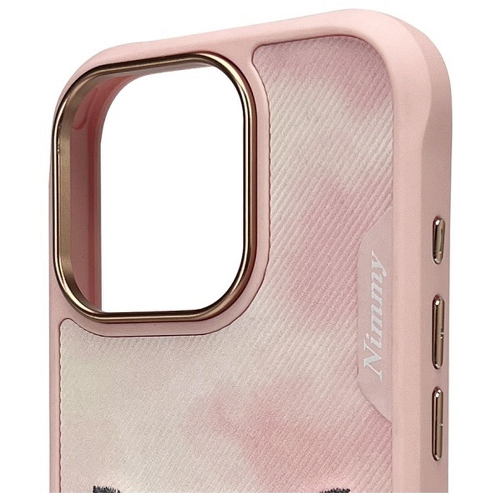 Etui nak�adka z os�on� aparatu silikonowe z nadrukiem r�owy Apple iPhone 16 Pro / 3