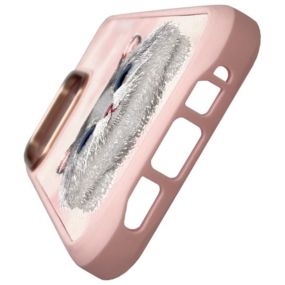 Etui nak�adka z os�on� aparatu silikonowe z nadrukiem r�owy Apple iPhone 16 Pro / 6