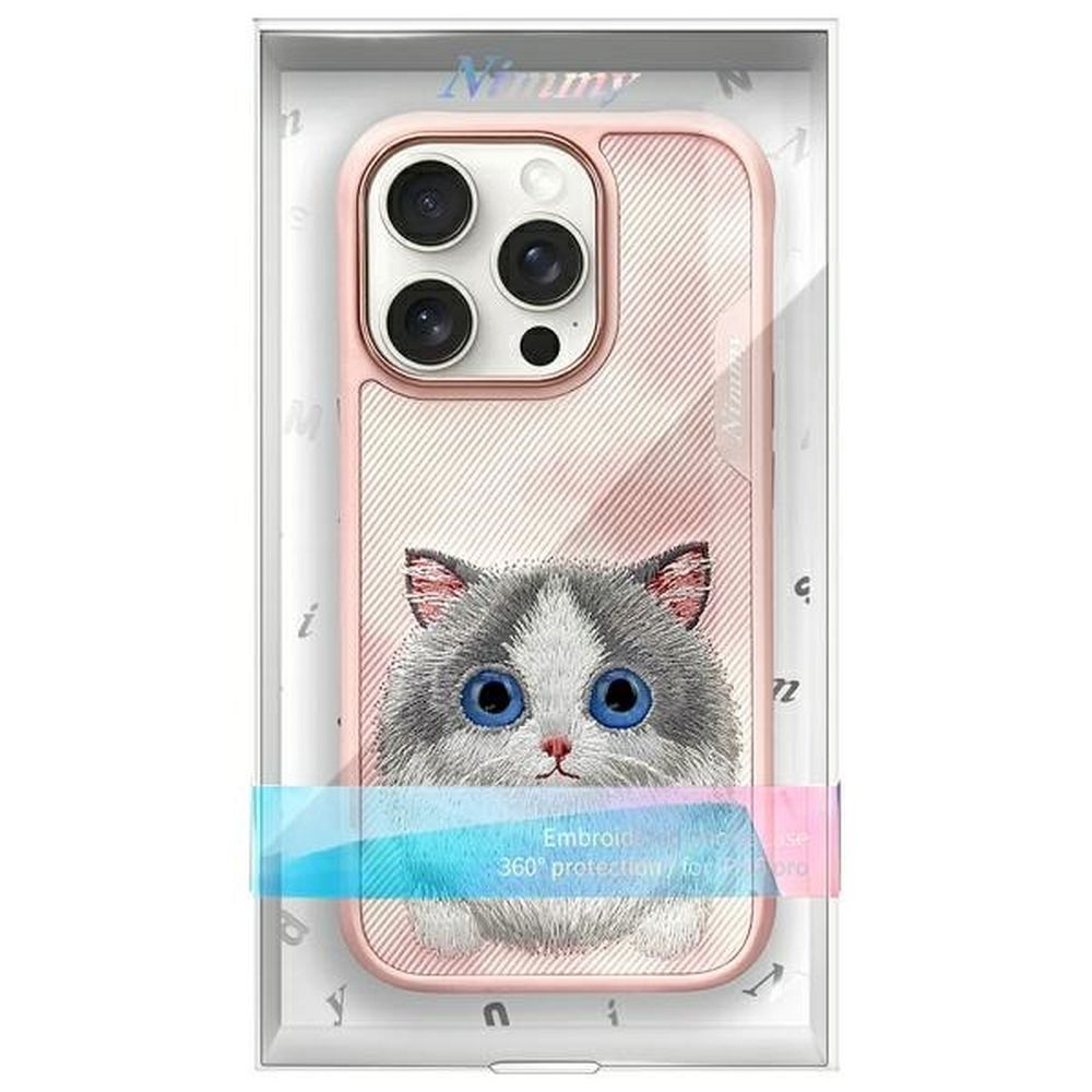 Etui nak�adka z os�on� aparatu silikonowe z nadrukiem r�owy Apple iPhone 16 Pro / 9